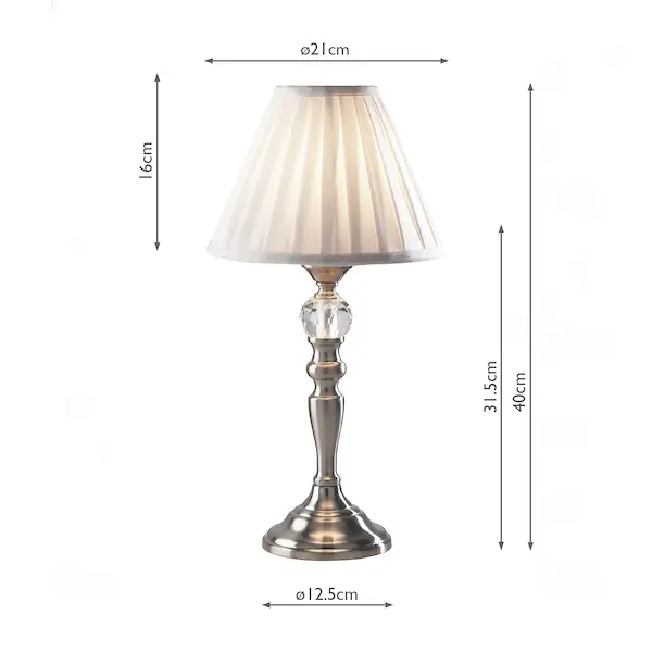 Third Picture of Beau Touch Table Lamp Satin Chrome with Shade (multipack)