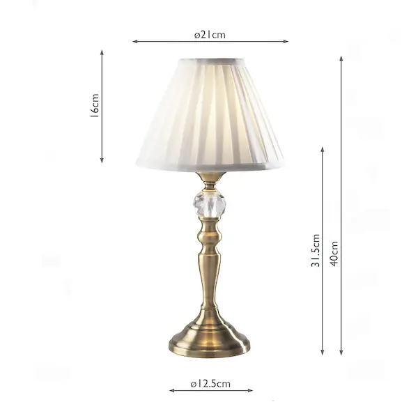 Third Picture of Beau Touch Table Lamp Antique Brass with Shade (multipack)