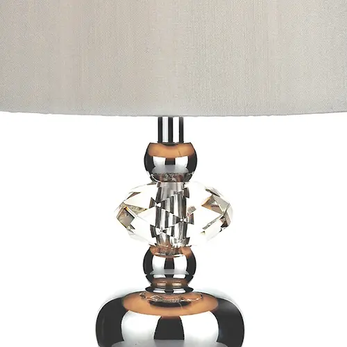 Third Picture of Edith Touch Table Lamp Polished Chrome with Shade