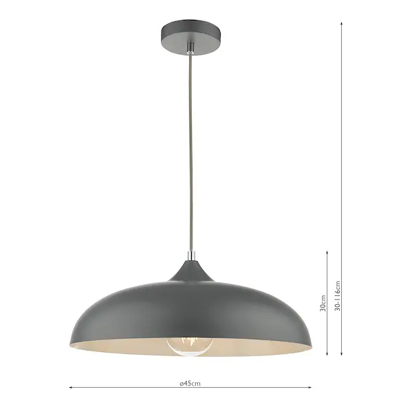 Secondary Picture of Kaelan 1 Light Single Pendant Graphite