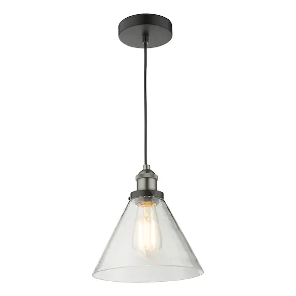 Picture of Ray 1 Light Single Pendant Antique Nickel Clear Glass