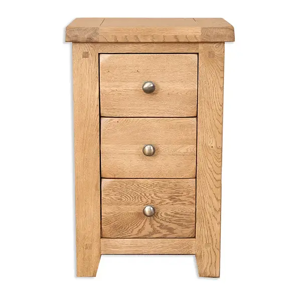 Secondary Picture of Country Three Drawer Bedside Cabinet