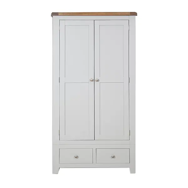 Secondary Picture of French Grey Two Door Two Drawer Wardrobe