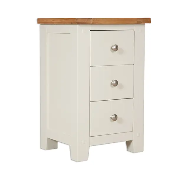Picture of Ivory Three Drawer Bedside Cabinet